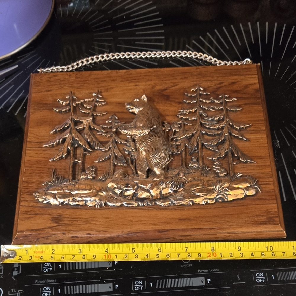 Source Unknown Rustic Bear Wall Art in Brown and Silver